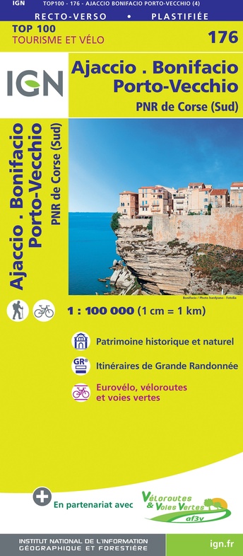 Sv Ajaccio Bonifacio Corse Sud Omgevingskaart Fietskaart