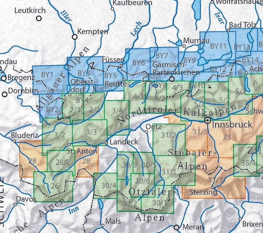 Wandelkaart Av Allg Uer Lechtaler Alpen Ost Alpenverein