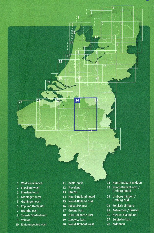 AFK 24 Belgisch Limburg ANWB Fietskaart 1 100 000 Hasselt Turnhout