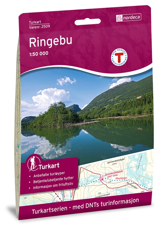 DNT-2509  Ringebu | topografische wandelkaart 1:50.000 7046660025093  Nordeca Turkart Norge 1:50.000  Wandelkaarten Midden-Noorwegen
