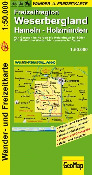 Weserbergland 1:50.000 9783959650083  GeoMap   Fietskaarten, Wandelkaarten Bremen, Ems, Weser, Hannover & overig Niedersachsen
