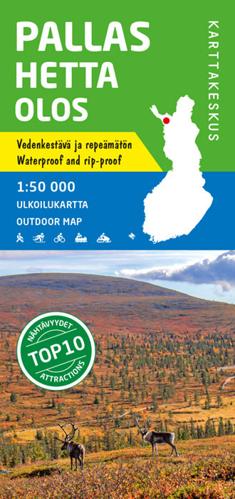 Pallas Hetta Olos 1:50.000, wandelkaart, skikaart 9789522664822  Genimap Oy Wandelkaarten Finland  Wandelkaarten Fins Lapland