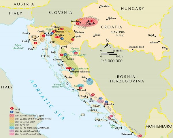 Croatia, Walks and Treks in | wandelgids Kroatië 9781852847692 Rudolf Abraham Cicerone Press   Meerdaagse wandelroutes, Wandelgidsen Kroatië