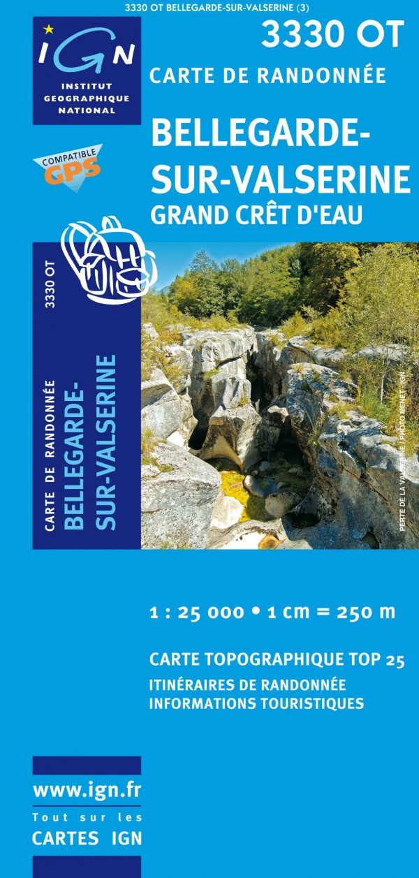 wandelkaart 3330OT Bellegarde-sur-Valserine 1:25.000 * 9782758505150  IGN IGN 25 Jura (F)  Wandelkaarten Franse Jura