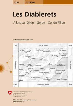 topografische wandelkaart CH-1285  Les Diablerets [2022] 9783302012858  Bundesamt / Swisstopo LKS 1:25.000 Jura, Vaud  Wandelkaarten Jura, Genève, Vaud