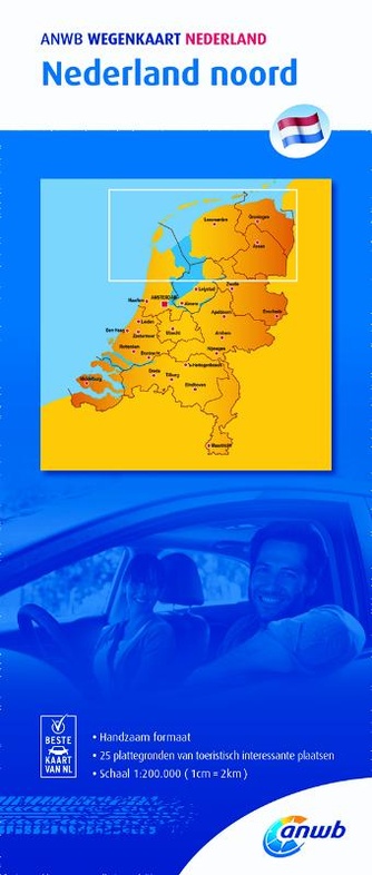 Nederland Noord | wegenkaart 1:200.000 9789018042004  ANWB ANWB wegenkaarten 1:200.000  Landkaarten en wegenkaarten Noord Nederland