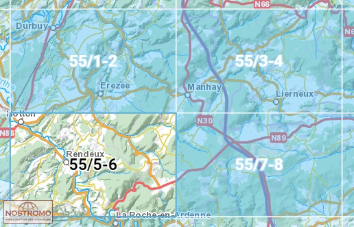 NGI-55/5-6  Rendeux | topografische wandelkaart 1:25.000 9789462352377  NGI Belgie 1:25.000  Wandelkaarten Wallonië (Ardennen)