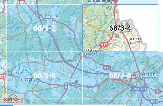 NGI-68/3-4  Nobresart - Attert | topografische wandelkaart 1:20.000 9789462353091  NGI Belgie 1:20.000/25.000  Wandelkaarten Wallonië (Ardennen)
