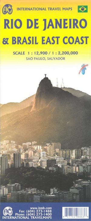 ITM Rio de Janeiro stadsplattegrond 1:13.000 / Oostkust Brazilië wegenkaart 1:2,2m. 9781771296663  International Travel Maps   Landkaarten en wegenkaarten, Stadsplattegronden Brazilië