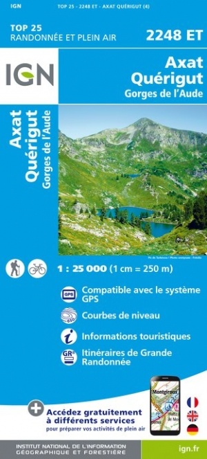 wandelkaart 2248ET Quérigut, Axat 1:25.000 9782758542766  IGN IGN 25 Franse Pyreneeën  Wandelkaarten Franse Pyreneeën