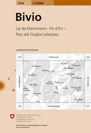 topografische wandelkaart CH-1256  Bivio [2017] 9783302012568  Bundesamt / Swisstopo LKS 1:25.000 Graubünden  Wandelkaarten Graubünden