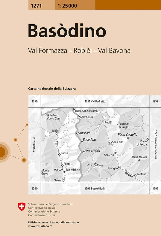 topografische wandelkaart CH-1271  Basodino [2020] 9783302012711  Bundesamt / Swisstopo LKS 1:25.000 Tessin  Wandelkaarten Tessin, Ticino