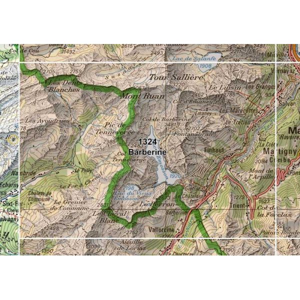 topografische wandelkaart CH-1324  Barberine [2018] 9783302013244  Bundesamt / Swisstopo LKS 1:25.000 Wallis  Wandelkaarten Unterwallis
