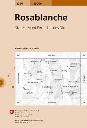 topografische wandelkaart CH-1326  Rosablanche [2018] 9783302013268  Bundesamt / Swisstopo LKS 1:25.000 Wallis  Wandelkaarten Unterwallis