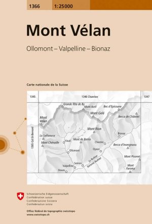 topografische wandelkaart CH-1366  Mont Vélan [2018] 9783302013664  Bundesamt / Swisstopo LKS 1:25.000 Wallis  Wandelkaarten Unterwallis