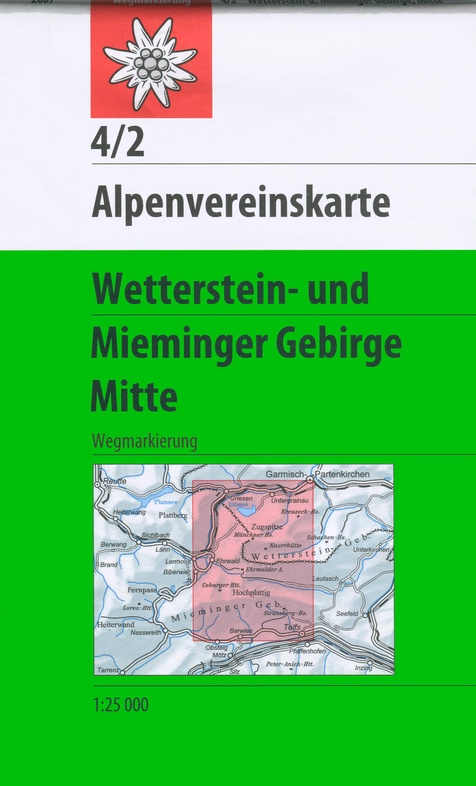 wandelkaart AV-04/2 Wetterstein/ Mieminger Geb./ Mitte [2018] Alpenverein 9783928777209  AlpenVerein Alpenvereinskarten  Wandelkaarten Tirol