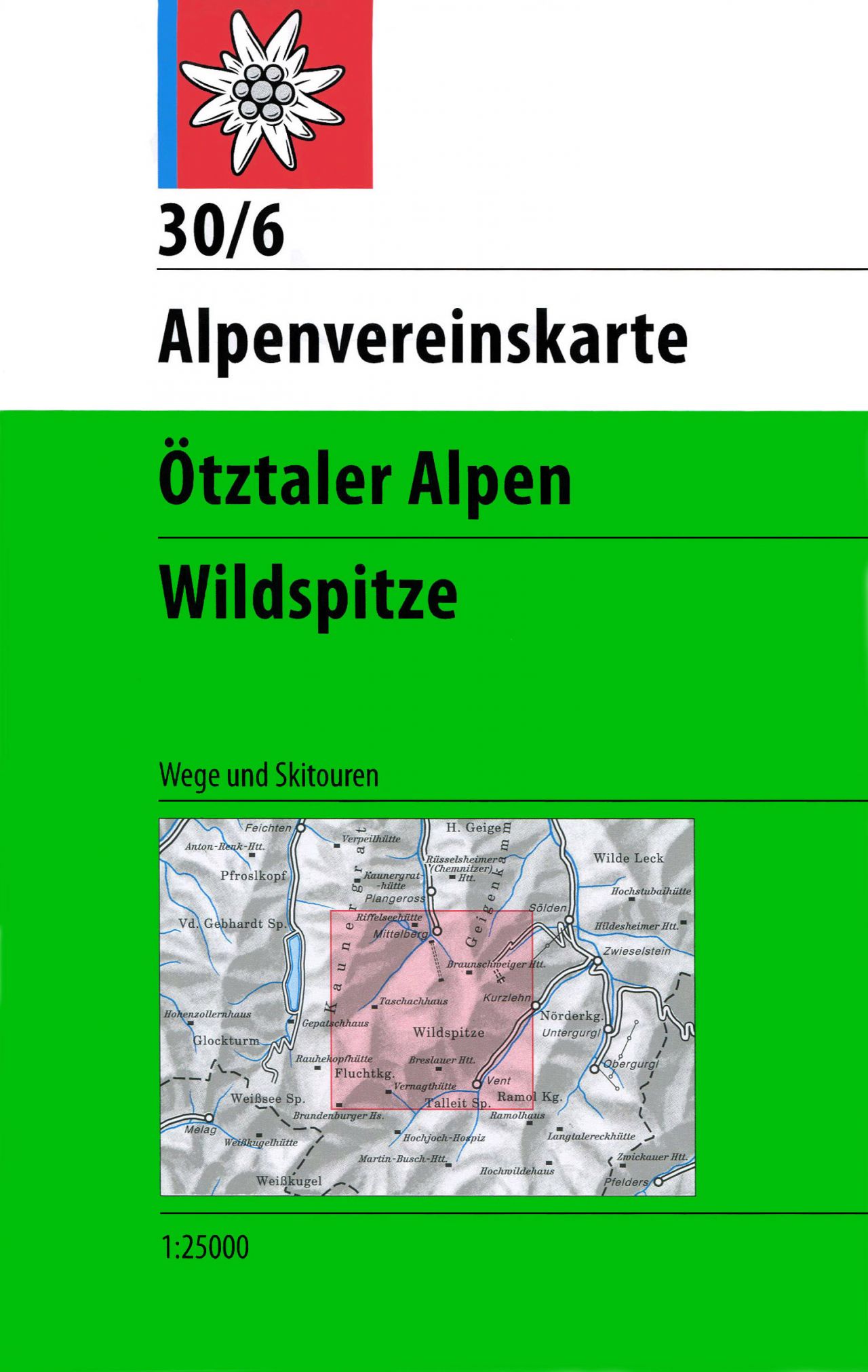 wandelkaart AV-30/6 Ötztaler Alpen/Wildspitze [2014] Alpenverein 9783928777452  AlpenVerein Alpenvereinskarten  Wandelkaarten Tirol