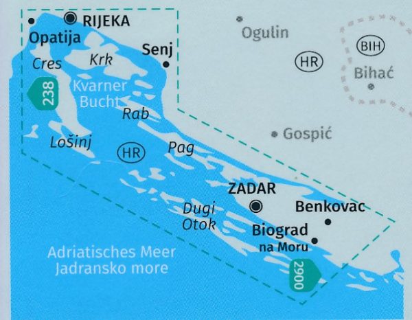 KP-2901 Dalmatinische Küste Nord 1:100.000 9783990447345  Kompass   Landkaarten en wegenkaarten Kroatië
