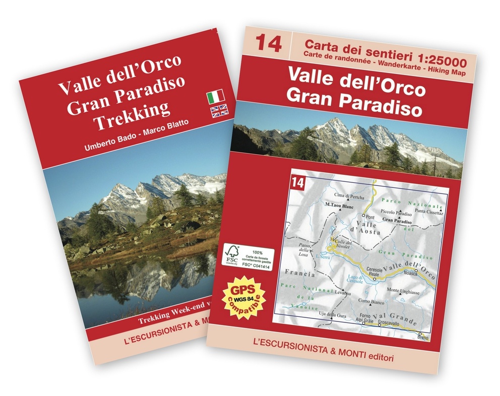 ESC-14  Valle dell Orco | wandelkaart 1:25.000 9788898520534  Escursionista Carta dei Sentieri 1:25.000  Wandelkaarten Aosta, Gran Paradiso, Turijn, Piemonte