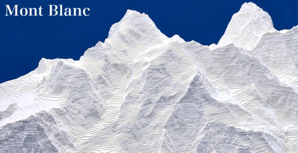 Mont Blanc - reliëfmaquette op schaal 1:75.000 MONTBLANC  Reliorama   Wandkaarten Mont Blanc, Chamonix, Haute-Savoie