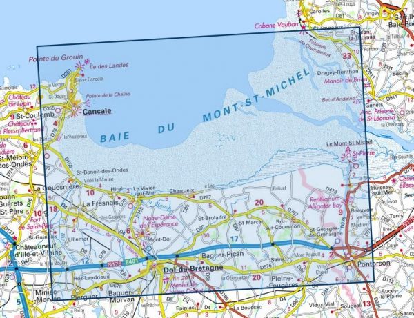 wandelkaart 1215OT Mont-St-Michel, Dol-de-Bretagne 1:25.000 9782758545187  IGN IGN 25 Normandië  Wandelkaarten Bretagne, Normandië