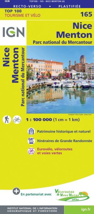 SV-165  Nice, Draguignan | omgevingskaart / fietskaart 1:100.000 9782758547747  IGN Série Verte 1:100.000  Fietskaarten, Landkaarten en wegenkaarten Côte d’Azur