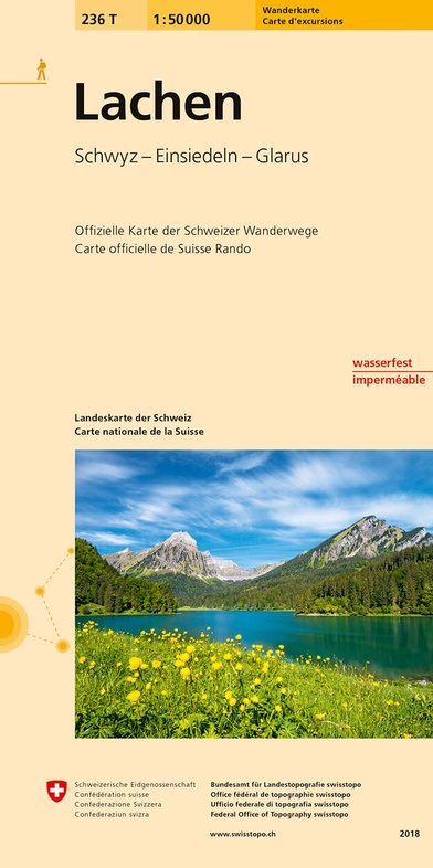 topografische wandelkaart 236T Lachen [2018] 9783302302362  Bundesamt / Swisstopo T-serie 1:50.000  Wandelkaarten Midden- en Oost-Zwitserland