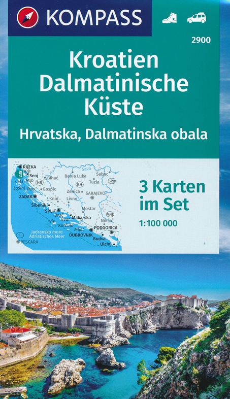 KP-2900 Kroatien, Dalmatinische Küste 1:100.000 9783990446393  Kompass   Landkaarten en wegenkaarten Kroatië