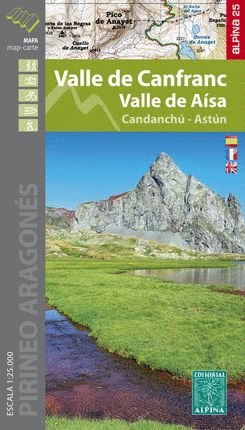 wandelkaart Valle de Canfranc-Aisa 1:25.000 9788480907880  Editorial Alpina   Wandelkaarten Spaanse Pyreneeën