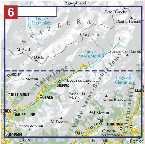 ESC-06  Valpelline, Saint-Barthélemy | wandelkaart 1:25.000 9788898520800  Escursionista Carta dei Sentieri 1:25.000  Wandelkaarten Aosta, Gran Paradiso
