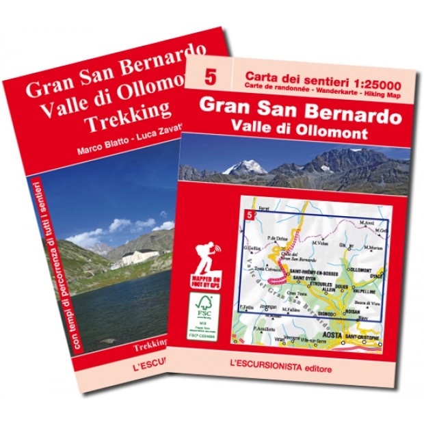 ESC-05  Gran San Bernardino, Ollomont | wandelkaart 1:25.000 9788898520855  Escursionista Carta dei Sentieri 1:25.000  Wandelkaarten Aosta, Gran Paradiso