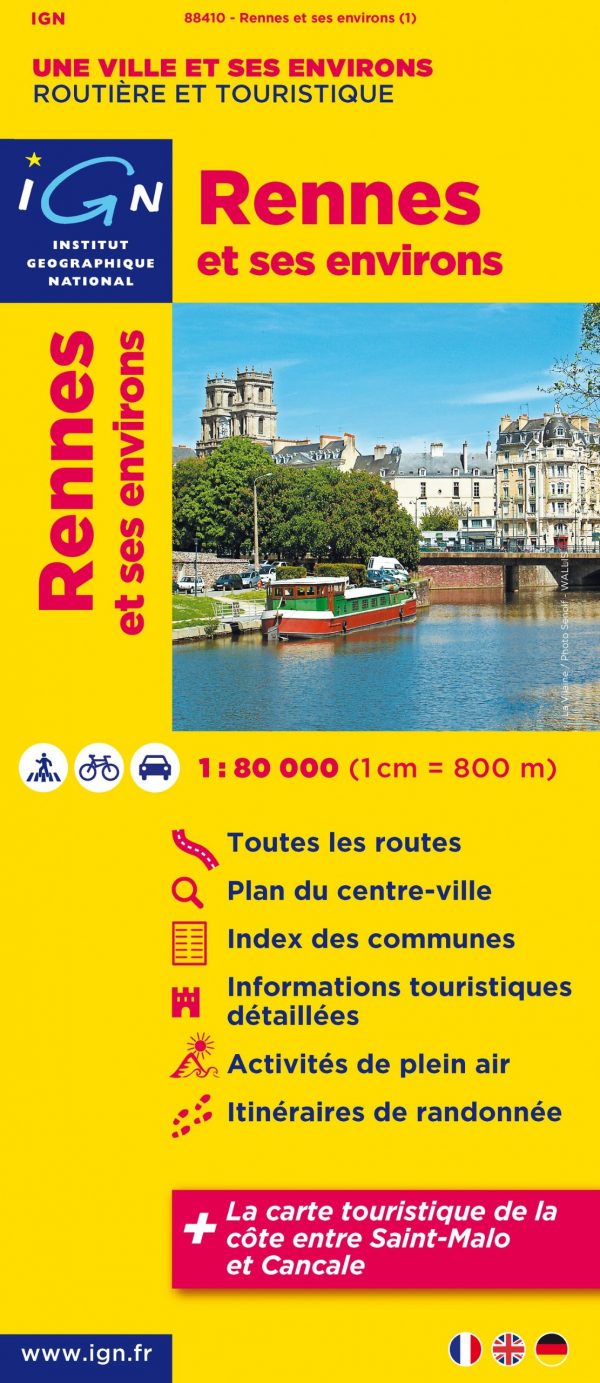 Rennes & omgeving 9782758524021  IGN   Stadsplattegronden Bretagne