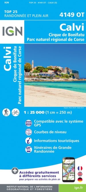 wandelkaart 4149OT Calvi, Cirque de Bonifati 1:25.000 9782758546757  IGN IGN 25 Corsica  Wandelkaarten Corsica