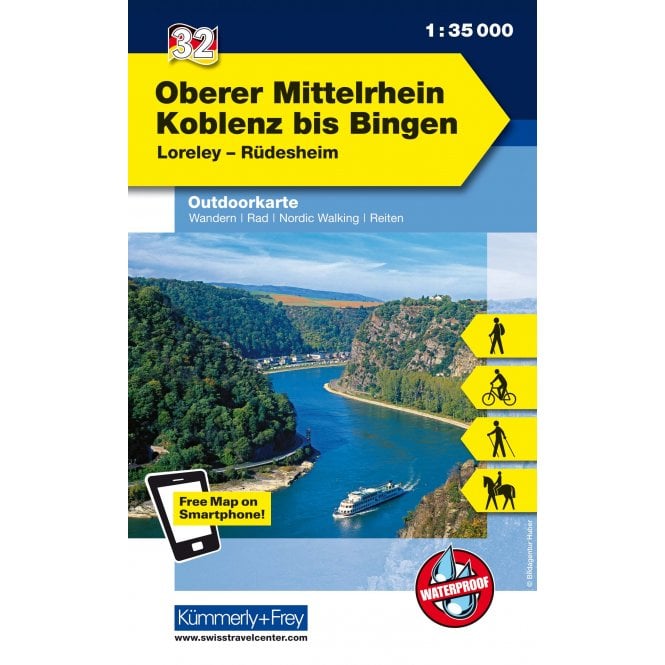 Oberer Mittelrhein: Koblenz - Bingen | wandelkaart 1:35.000 9783259009833  Kümmerly & Frey   Wandelkaarten Mittelrhein, Lahn, Westerwald