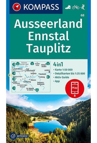 wandelkaart KP-68 Ausseerland - Ennstal | Kompass 9783990446614  Kompass Wandelkaarten Kompass Oostenrijk  Wandelkaarten Salzburger Land & Stiermarken