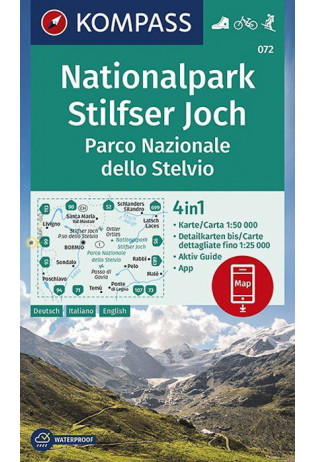 wandelkaart KP-072 Stelvio en Ortler | Kompass 9783990447277  Kompass Wandelkaarten Kompass Zuid-Tirol, Dolomieten  Wandelkaarten Zuid-Tirol, Dolomieten