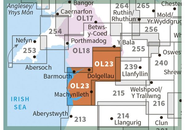 EXP-023  Cadair Idris + Llyn Tegid | wandelkaart 1:25.000 9780319263594  Ordnance Survey Explorer Maps 1:25t.  Wandelkaarten Noord-Wales, Anglesey, Snowdonia