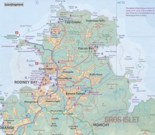 ITM Saint-Lucia 1:65.000  -  Martinique 1:45.000 9781771297073  International Travel Maps   Landkaarten en wegenkaarten Overig Caribisch gebied
