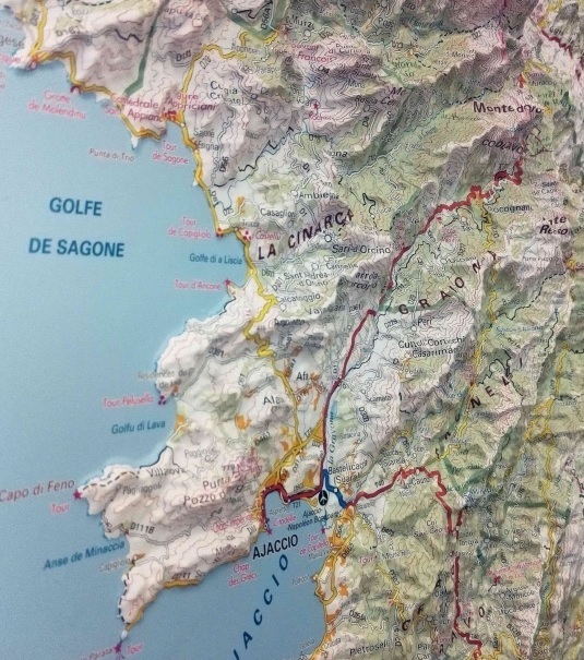 Corse: 1:80.000 | reliëfkaart Corsica 9782758540311  IGN Cartes Relief  Wandkaarten Corsica