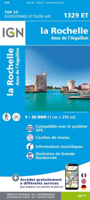 wandelkaart 1329ET La Rochelle, Marans 1:25.000 9782758542612  IGN IGN 25 Charente, Vendée  Wandelkaarten Vendée, Charente