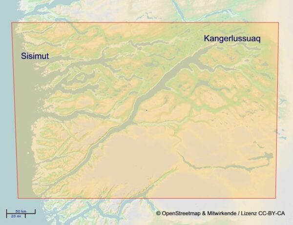 Kangerlussuaq - Sisimiut | overzichtskaart 1:250.000 9788799292523  Arctic Sun Maps   Landkaarten en wegenkaarten Groenland
