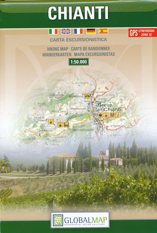 Chianti wandelkaart 1:50.000 9788879149211  Global Map   Wandelkaarten, Wijnreisgidsen Toscane, Florence