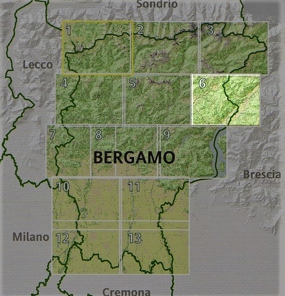 Foglio 6 | wandelkaart 1:25.000 INGENIA F.06  Ingenia / CAI Bergamo Provincia di Bergamo 1:25.000  Wandelkaarten Milaan, Lombardije, Italiaanse Meren