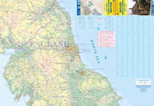 ITM Noord- en Midden-Engeland wegen- en spoorwegenkaart 1:300.000 9781771292634  International Travel Maps   Landkaarten en wegenkaarten Birmingham, Cotswolds, Oxford, Noordoost-Engeland