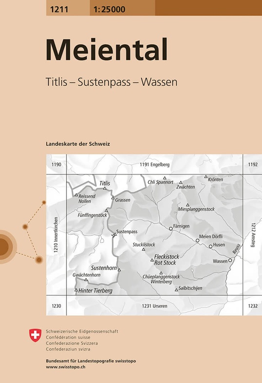 topografische wandelkaart CH-1211  Meiental [2019] 9783302012117  Bundesamt / Swisstopo LKS 1:25.000 Midden/Oost-Zw.  Wandelkaarten Midden- en Oost-Zwitserland