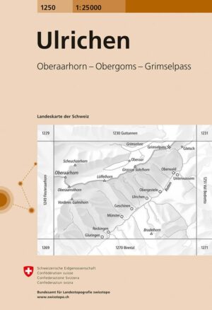 topografische wandelkaart CH-1250  Ulrichen [2020] 9783302012506  Bundesamt / Swisstopo LKS 1:25.000 Wallis  Wandelkaarten Oberwallis