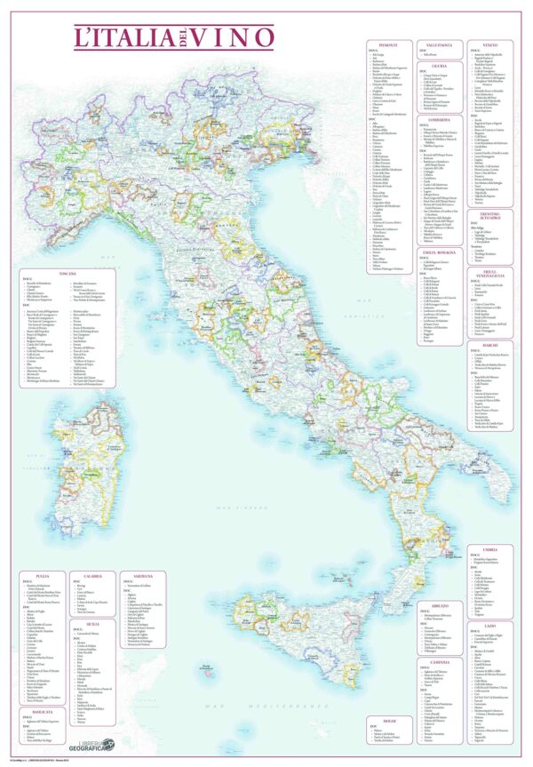 wijnkaart Italië | L'Italia del Vino 9788869853050  Geo4Map   Landkaarten en wegenkaarten, Wijnreisgidsen Italië