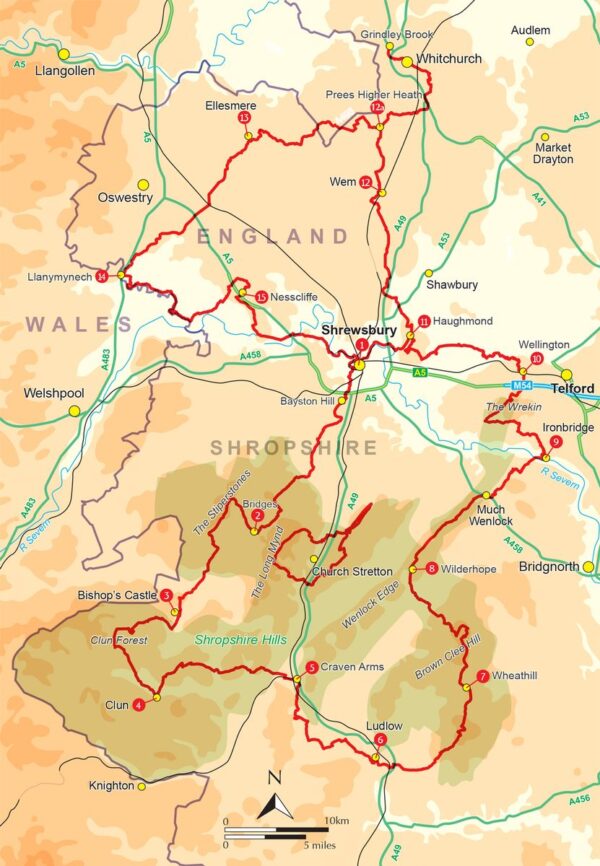 wandelgids Shropshire Way, Walking the 9781786310088 John Gillham Cicerone Press   Meerdaagse wandelroutes, Wandelgidsen Midlands, Cotswolds