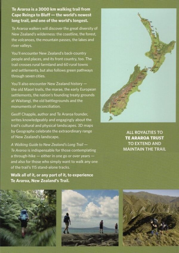 Te ARAROA walking guide  | wandelgids Nieuw-Zeeland 9781869797140 Geoff Chapple Penguin New Zealand   Meerdaagse wandelroutes, Wandelgidsen Nieuw Zeeland