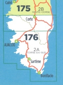 SV-176  Ajaccio/Bonifacio (Corse Sud) | omgevingskaart / fietskaart 1:100.000 9782758547808  IGN Série Verte 1:100.000  Fietskaarten, Landkaarten en wegenkaarten Corsica